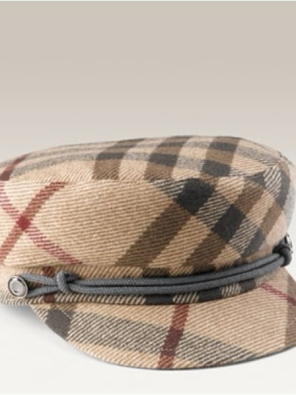 Burberry Wool Newsboy Cap - Beige/Grey